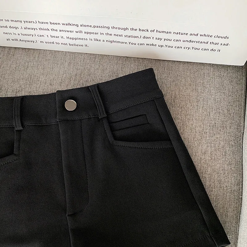 Ultra Short Fitted Chino Shorts with Stretch for Women