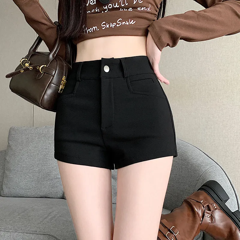 Ultra Short Fitted Chino Shorts with Stretch for Women