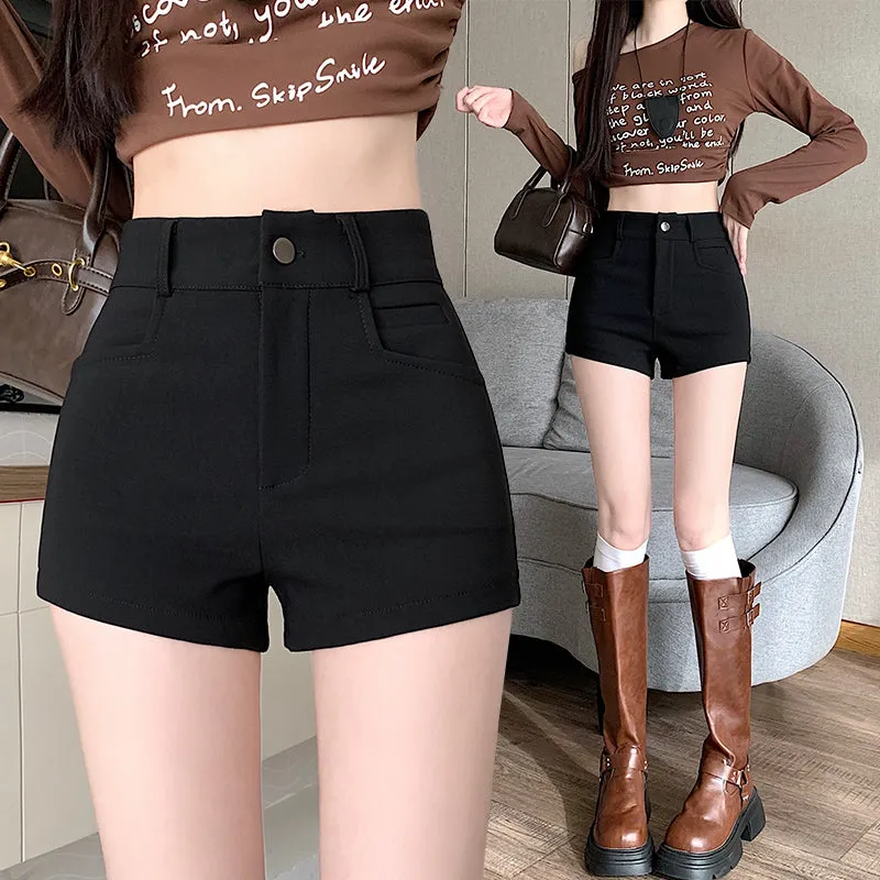 Ultra Short Fitted Chino Shorts with Stretch for Women