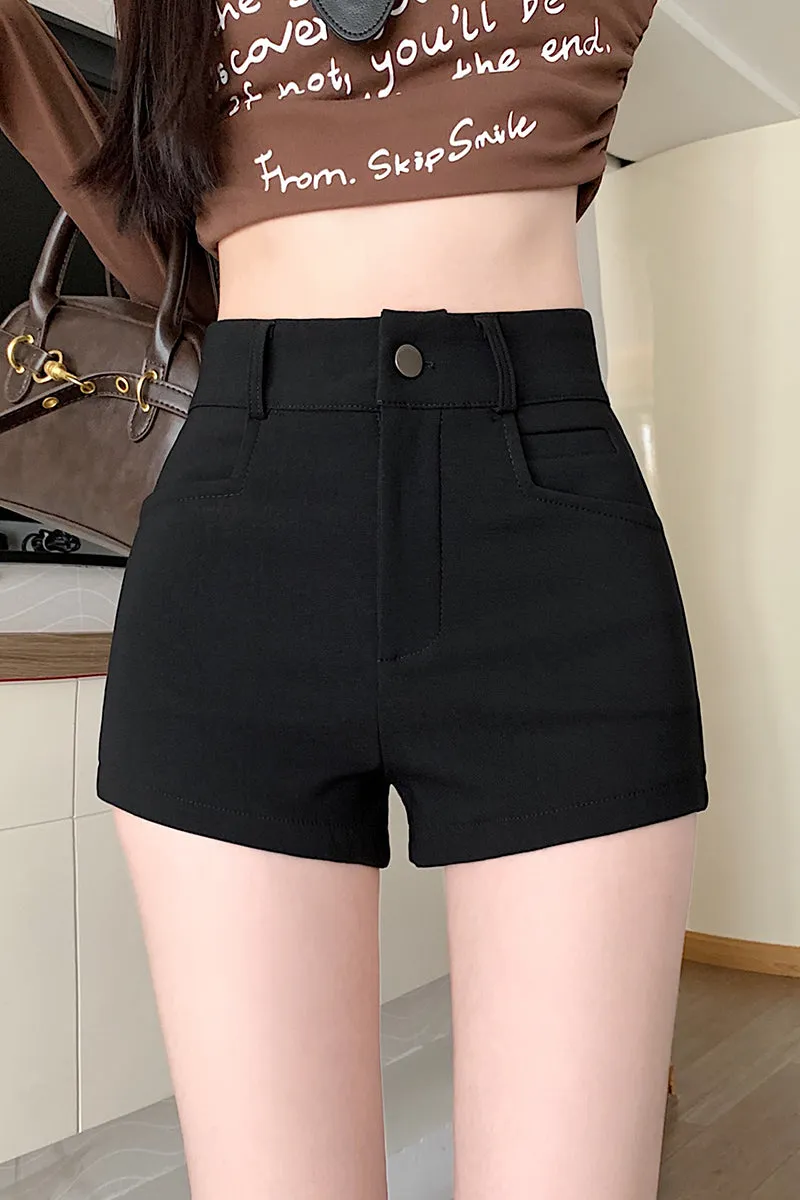 Ultra Short Fitted Chino Shorts with Stretch for Women