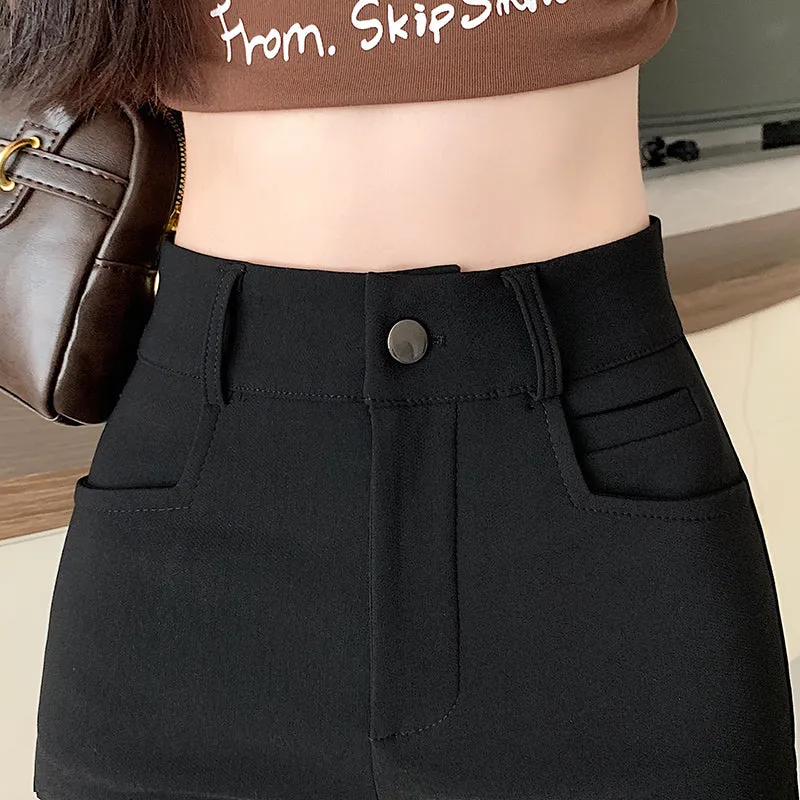 Ultra Short Fitted Chino Shorts with Stretch for Women