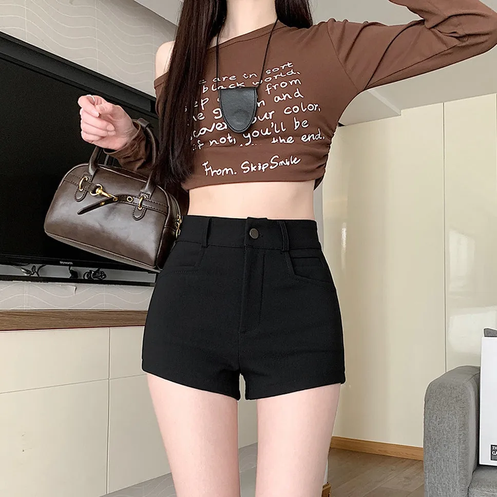 Ultra Short Fitted Chino Shorts with Stretch for Women