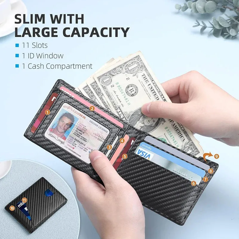 Ultra Thin Leather RFID Bifold Wallet