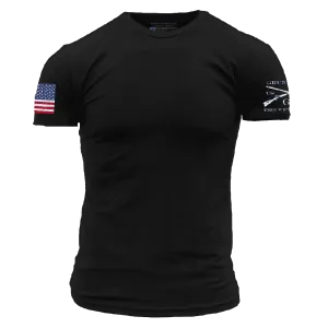 USA Flag Basic T-Shirt - Black