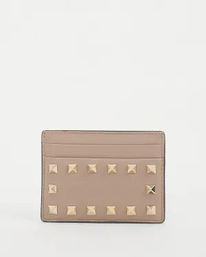 Valentino Blush Pink Leather Rockstud Cardholder