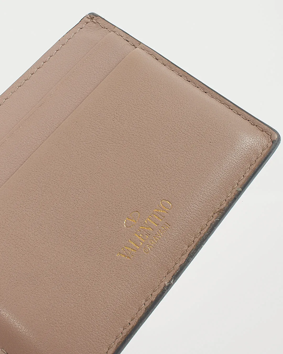 Valentino Blush Pink Leather Rockstud Cardholder