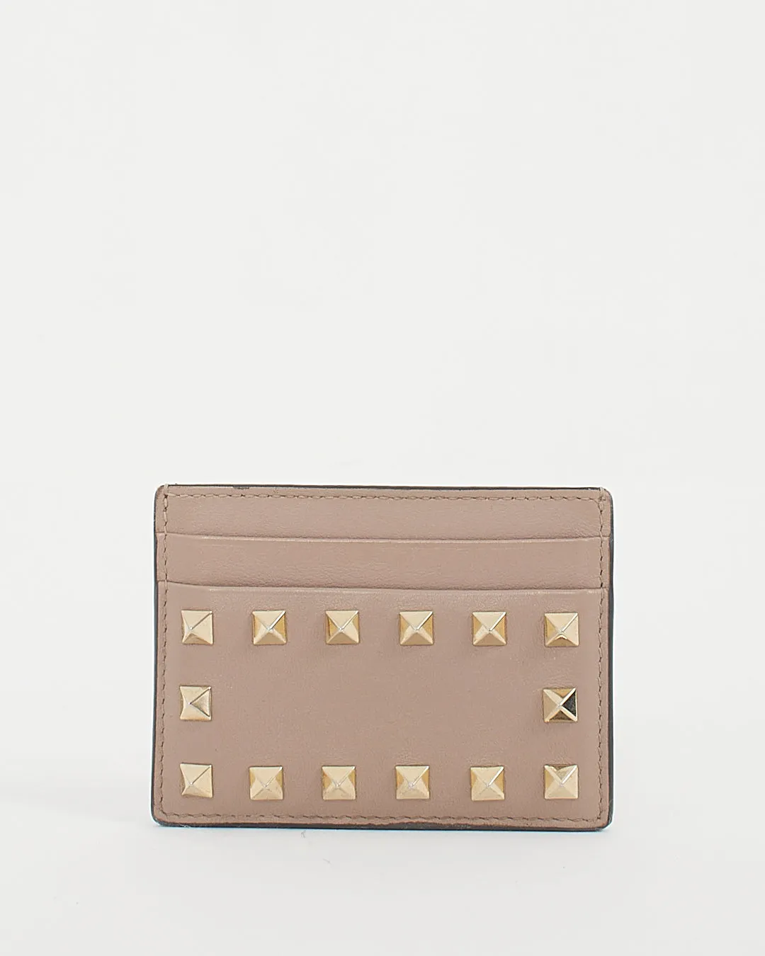 Valentino Blush Pink Leather Rockstud Cardholder