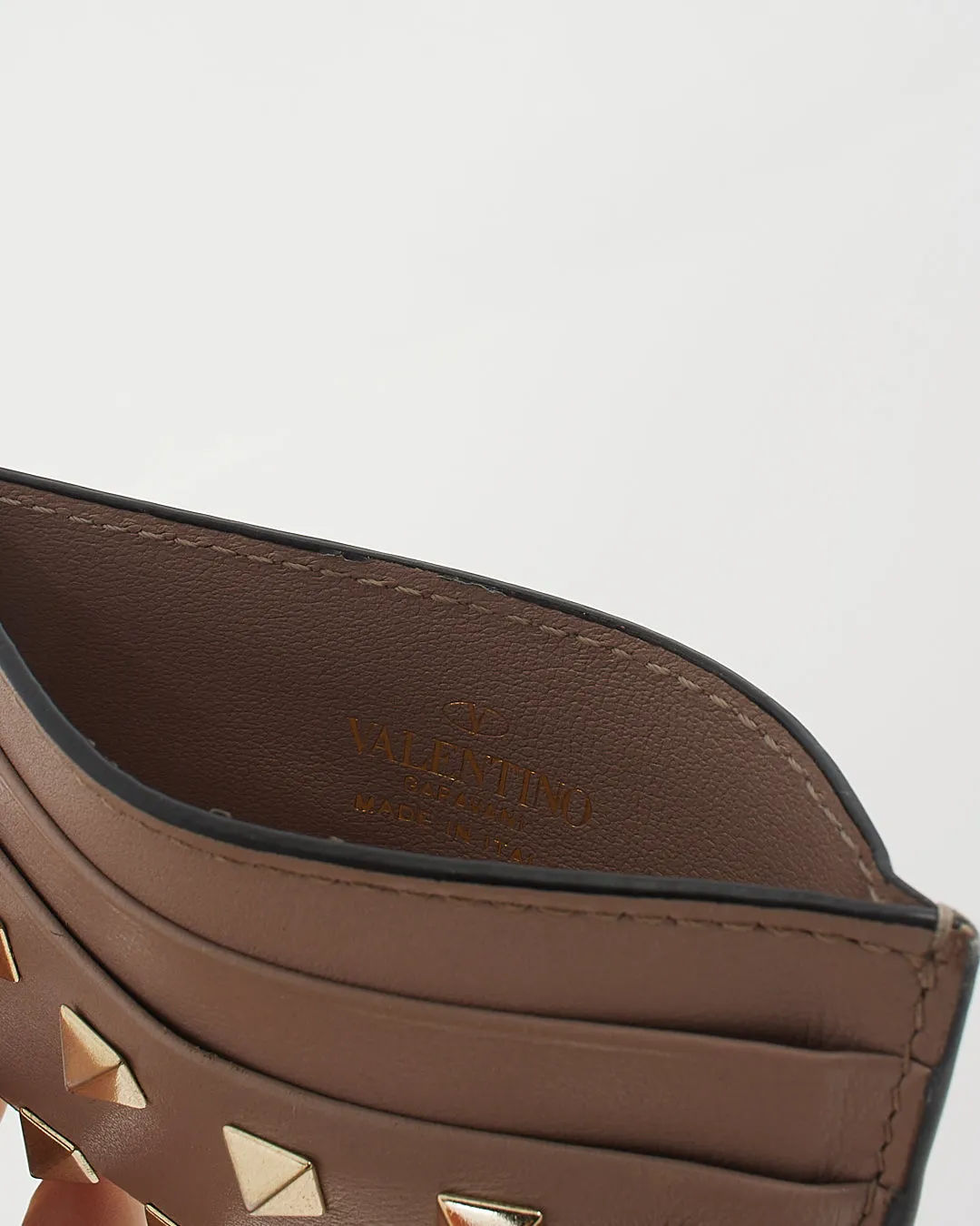Valentino Blush Pink Leather Rockstud Cardholder