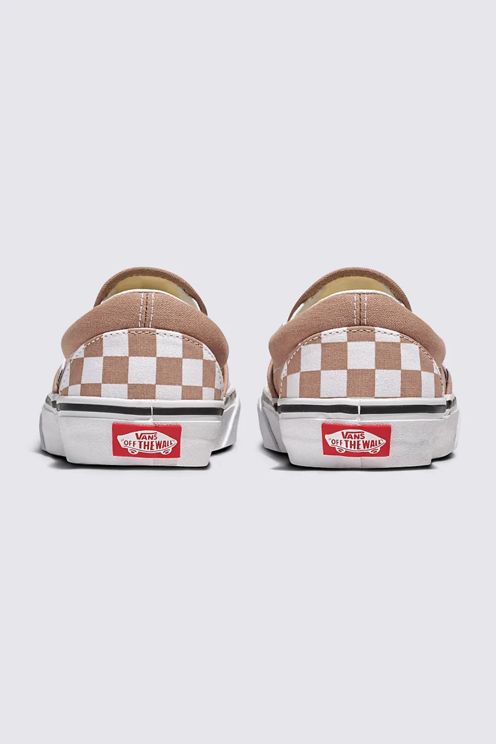 Vans Classic Slip-On Checkboard Shoes for Women in Warm Taupe | VN000D6YE2V1