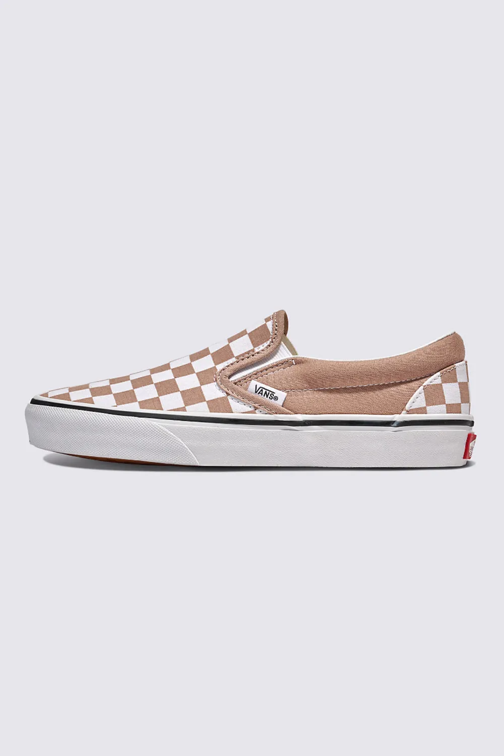 Vans Classic Slip-On Checkboard Shoes for Women in Warm Taupe | VN000D6YE2V1