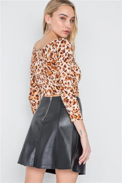 Vegan Leather A-Line Mini Skirt | Black
