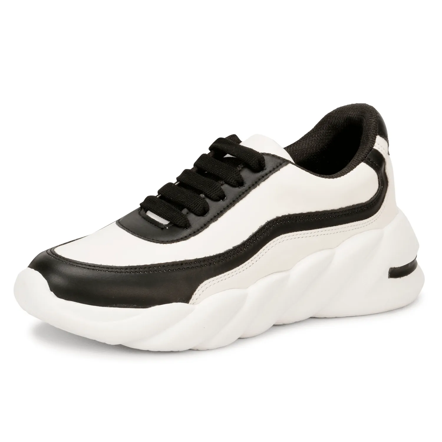 Versatile & Fashionable 100% Vegan Leather Chunky Sole Sneakers