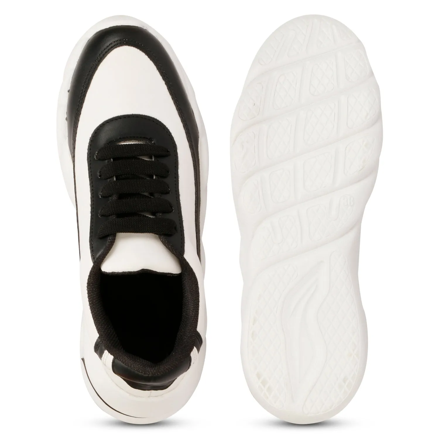 Versatile & Fashionable 100% Vegan Leather Chunky Sole Sneakers