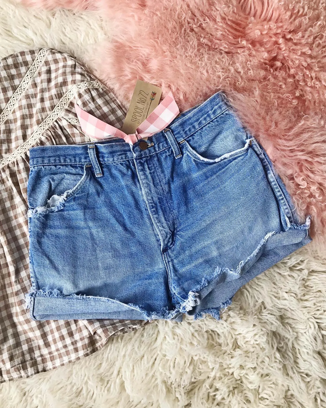 Vintage Cuffed Denim Shorts