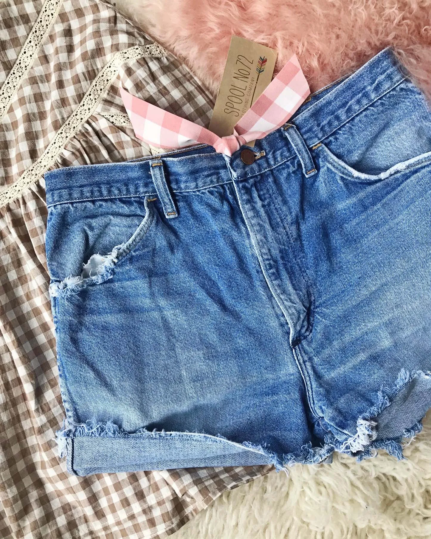 Vintage Cuffed Denim Shorts