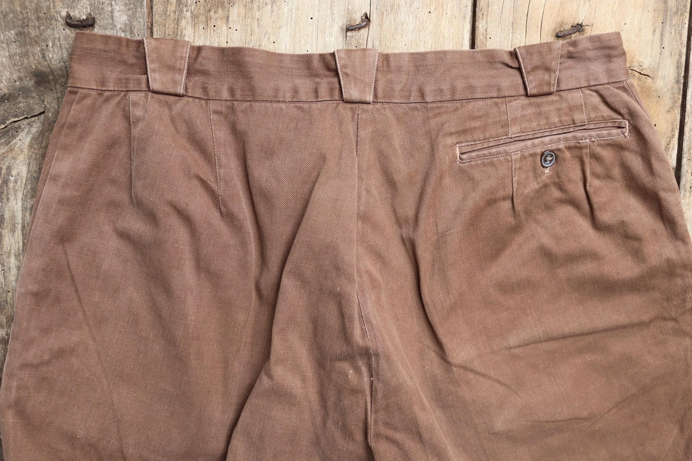 Vintage French cotton shorts - 1960s hiking - 33” x 5”