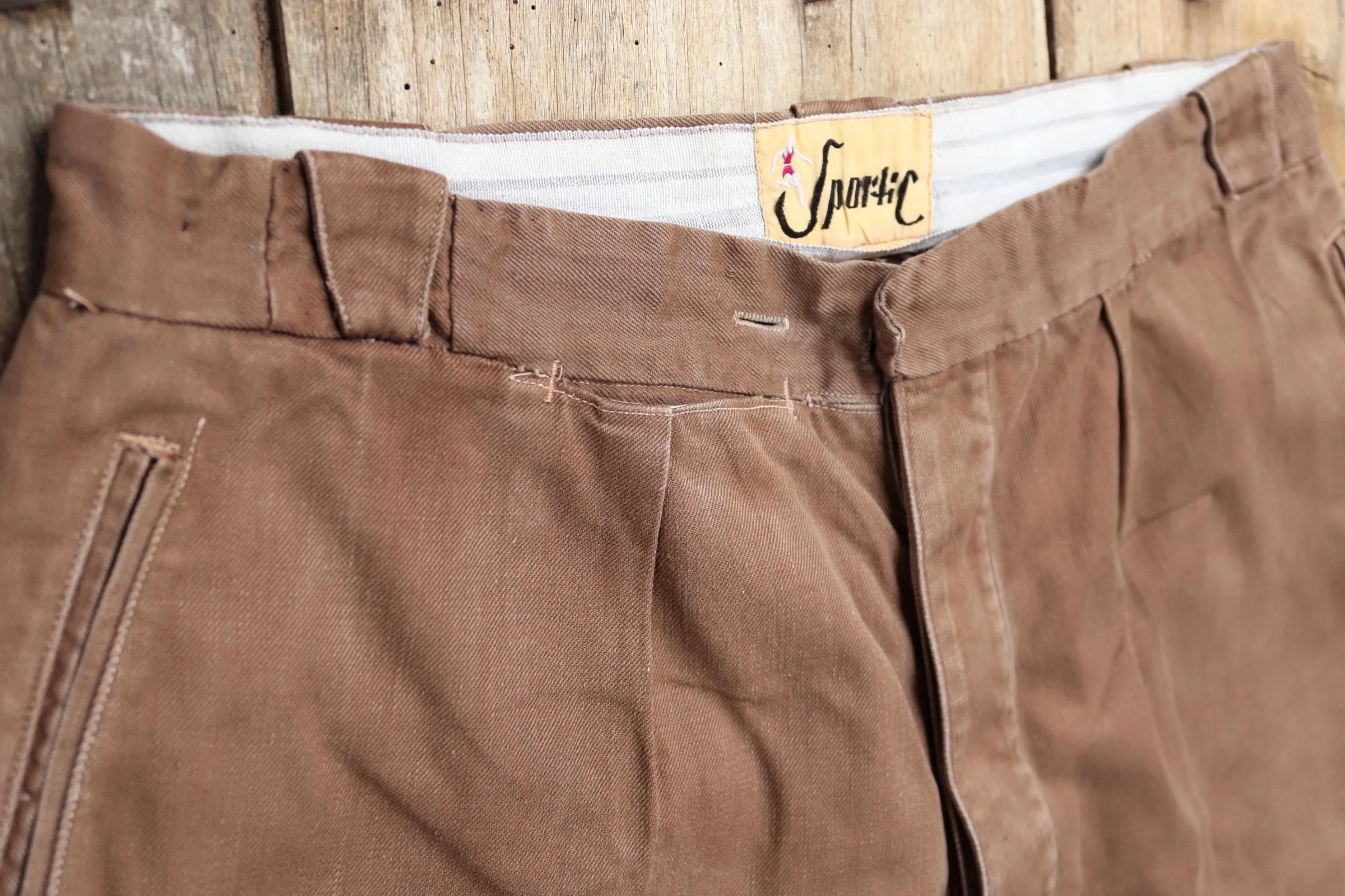 Vintage French cotton shorts - 1960s hiking - 33” x 5”