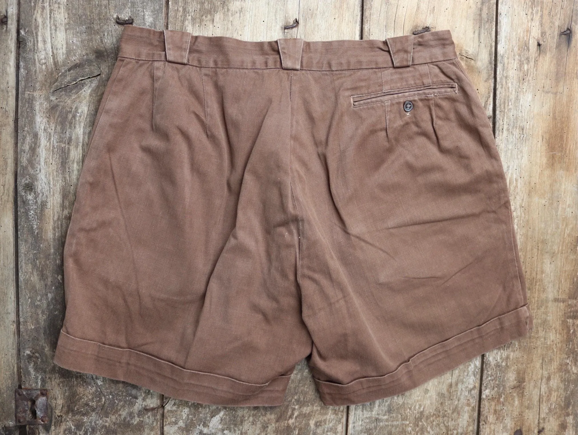 Vintage French cotton shorts - 1960s hiking - 33” x 5”