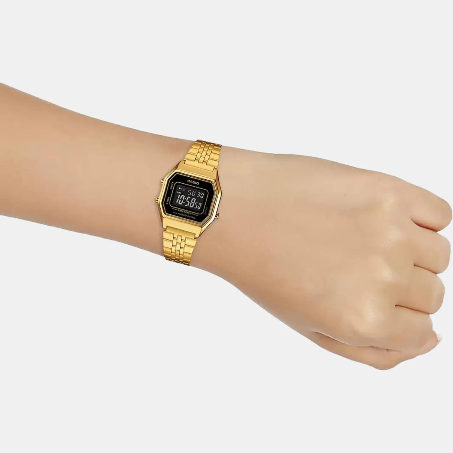 Vintage Women's Gold Digital Stainless Steel Watch D205 - LA680WGA-1BDF