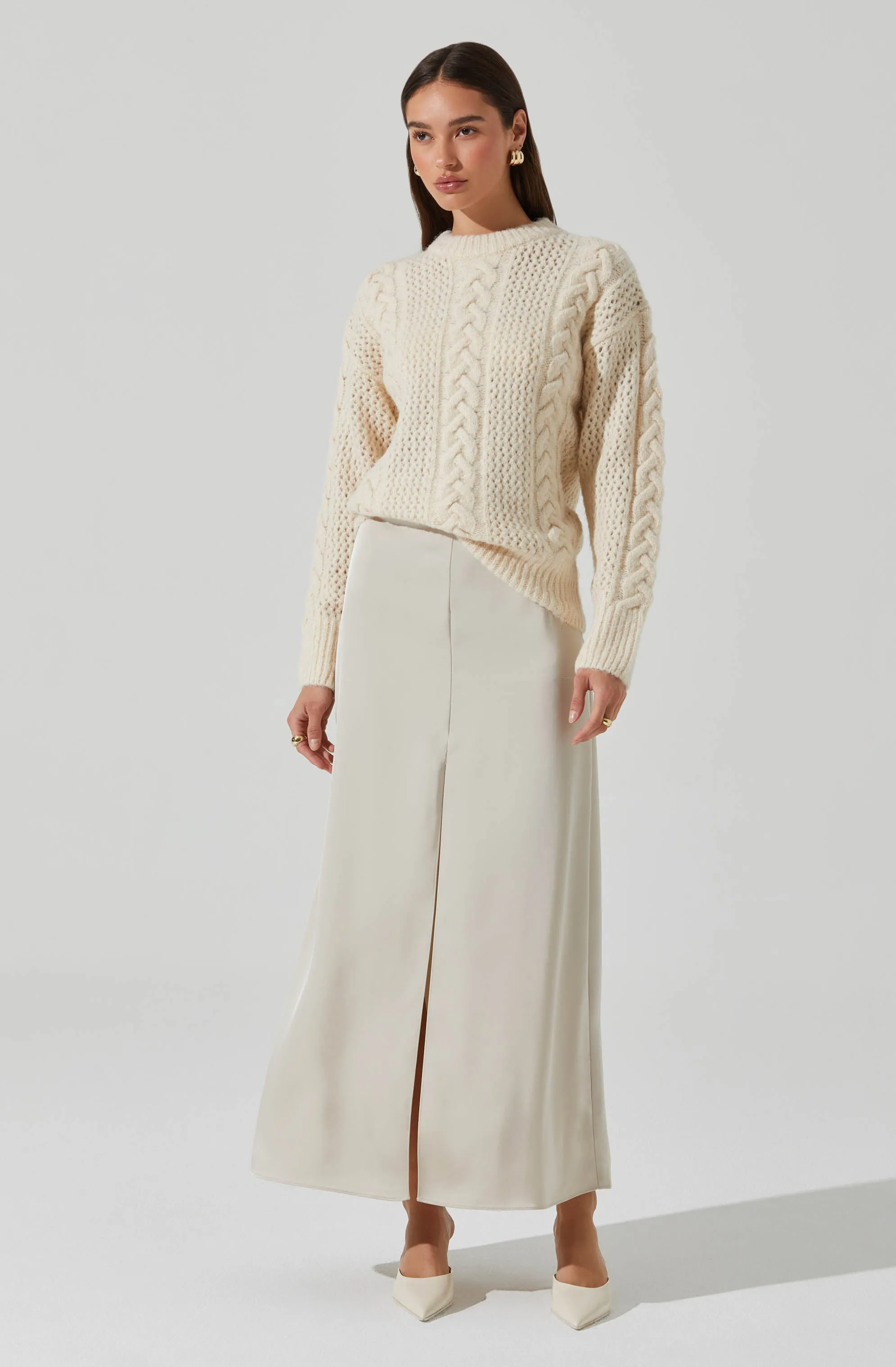 Vitella Satin Maxi Skirt