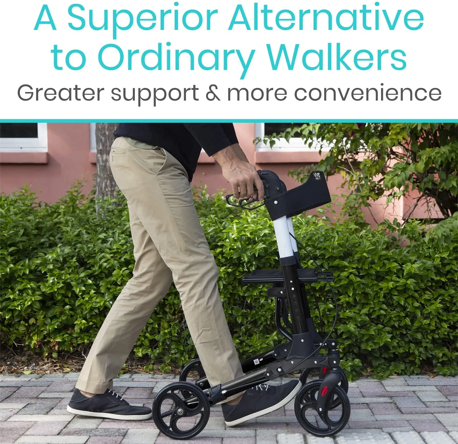 Vive Mobility Walker Rollator - Lightweight Foldable Walking Transport