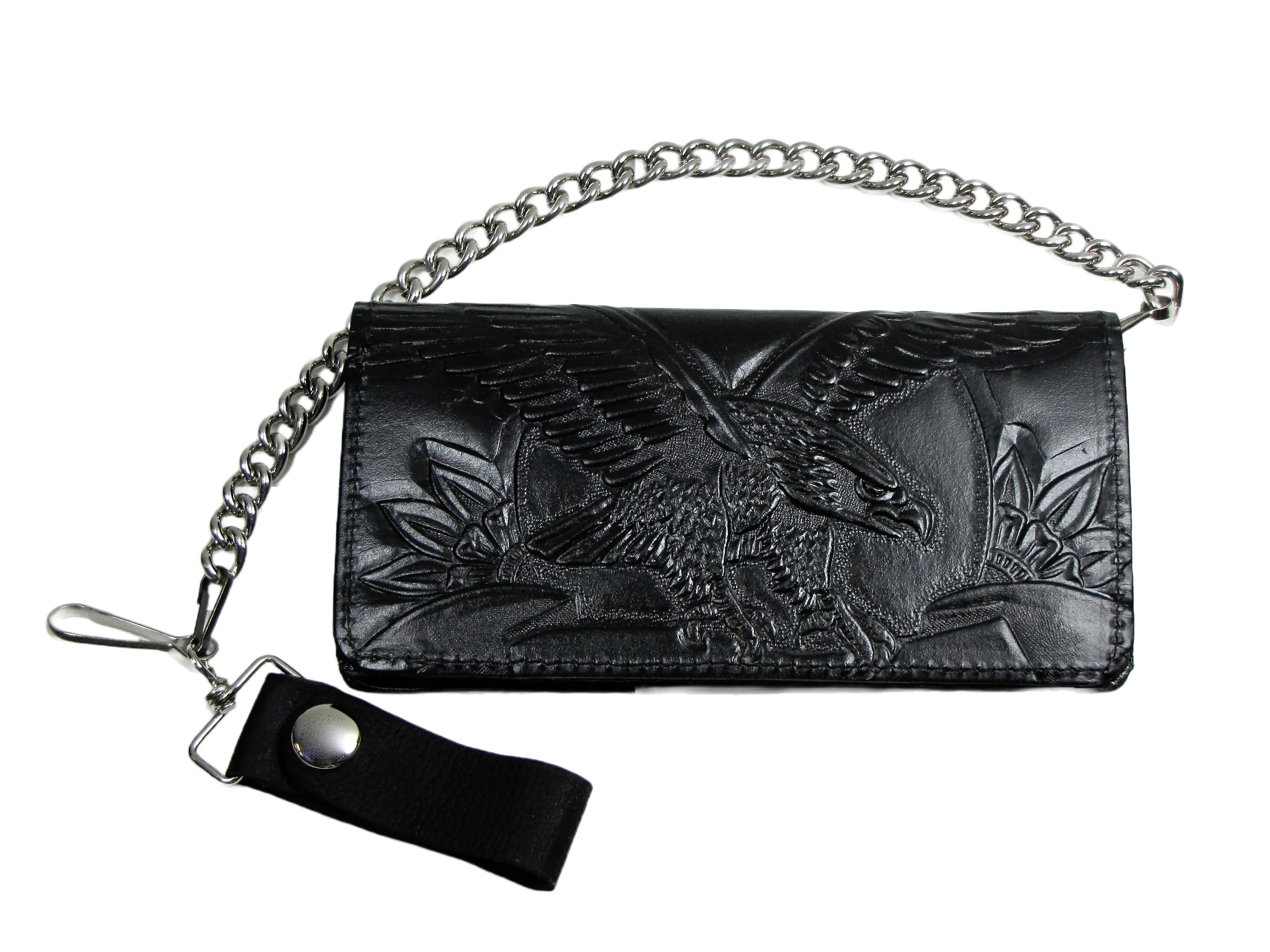 VT341-41 Long Bi-Fold Chain Wallet- Eagle