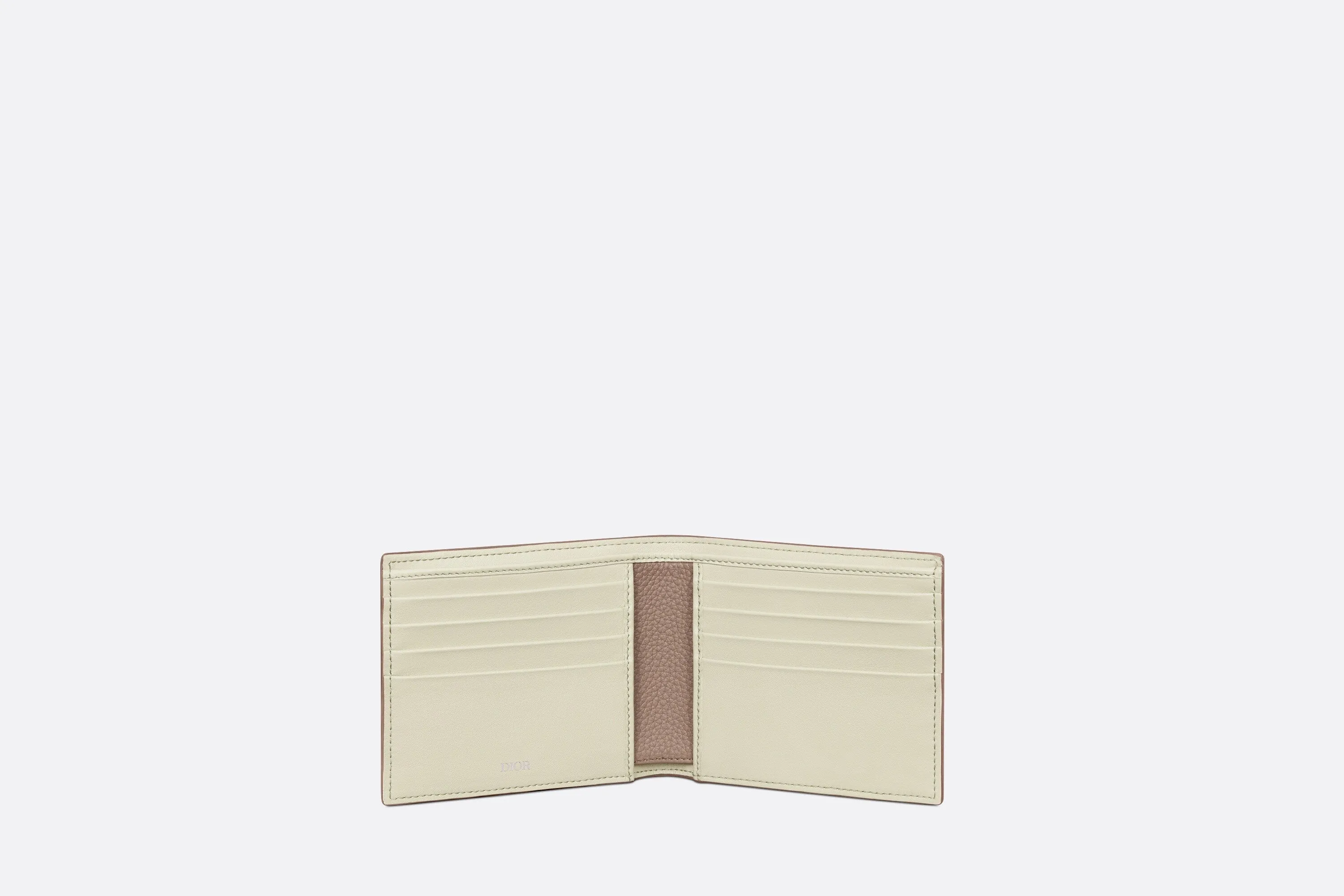 Wallet • Khaki Grained Calfskin with CD Icon Signature