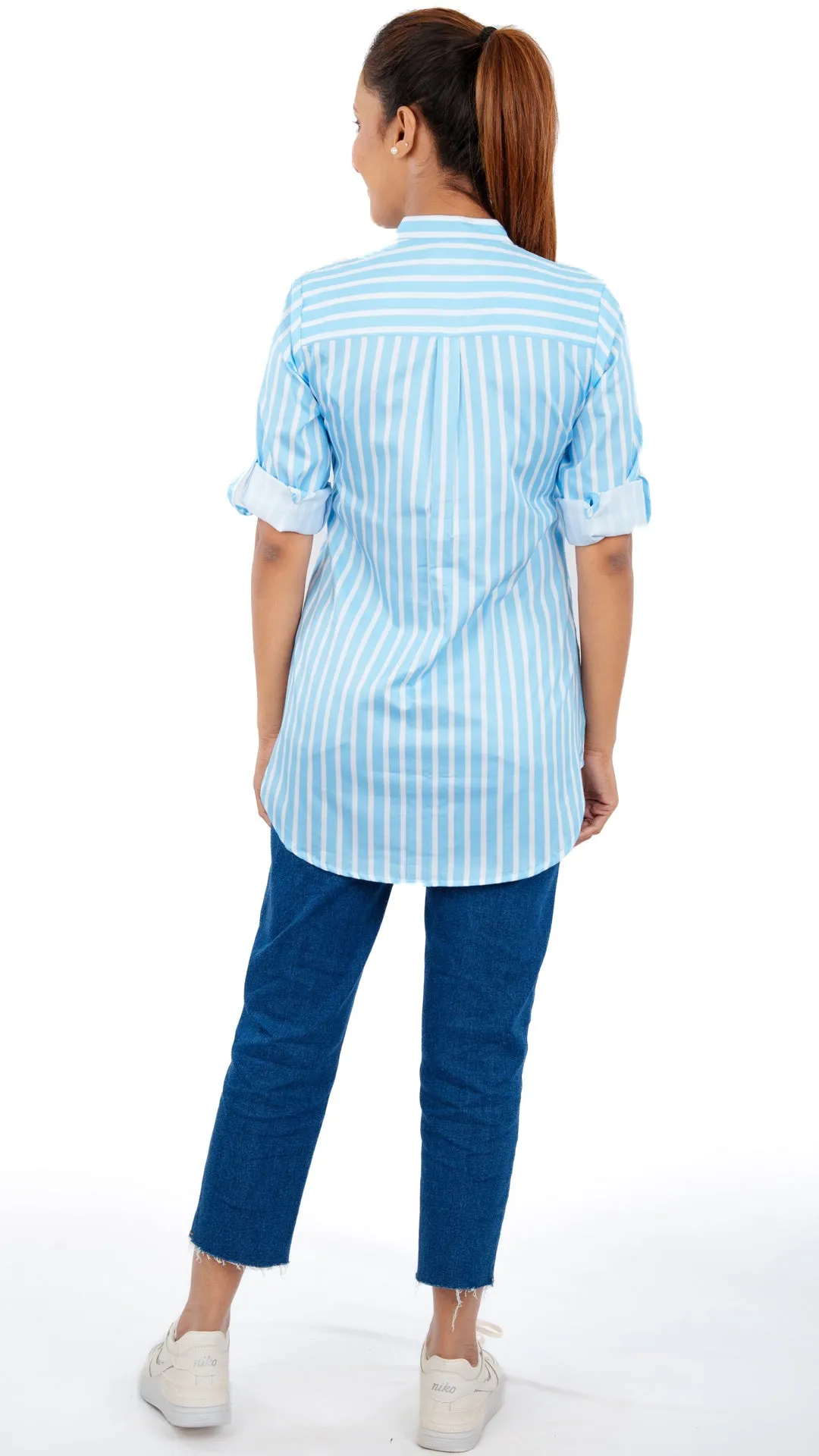 White Blue Stripe