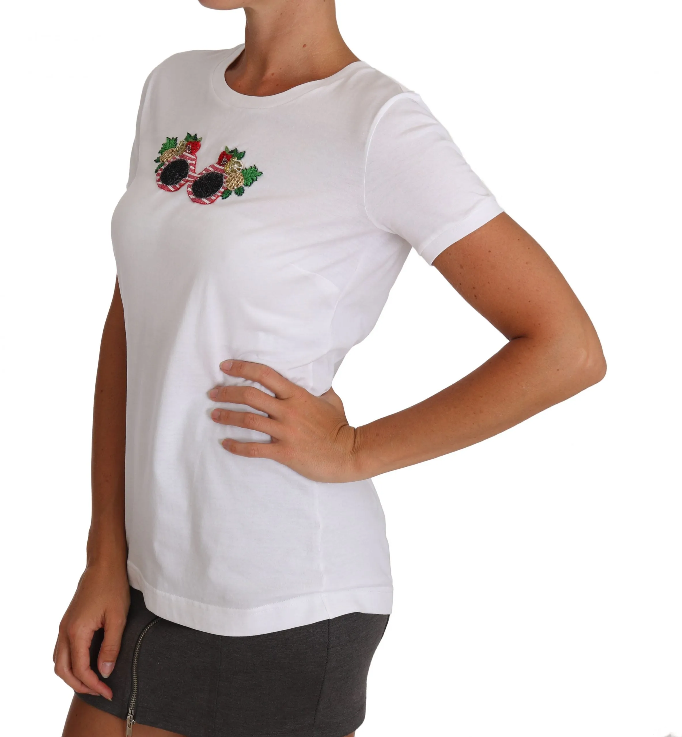 White Cotton #dgfamily T-shirt top