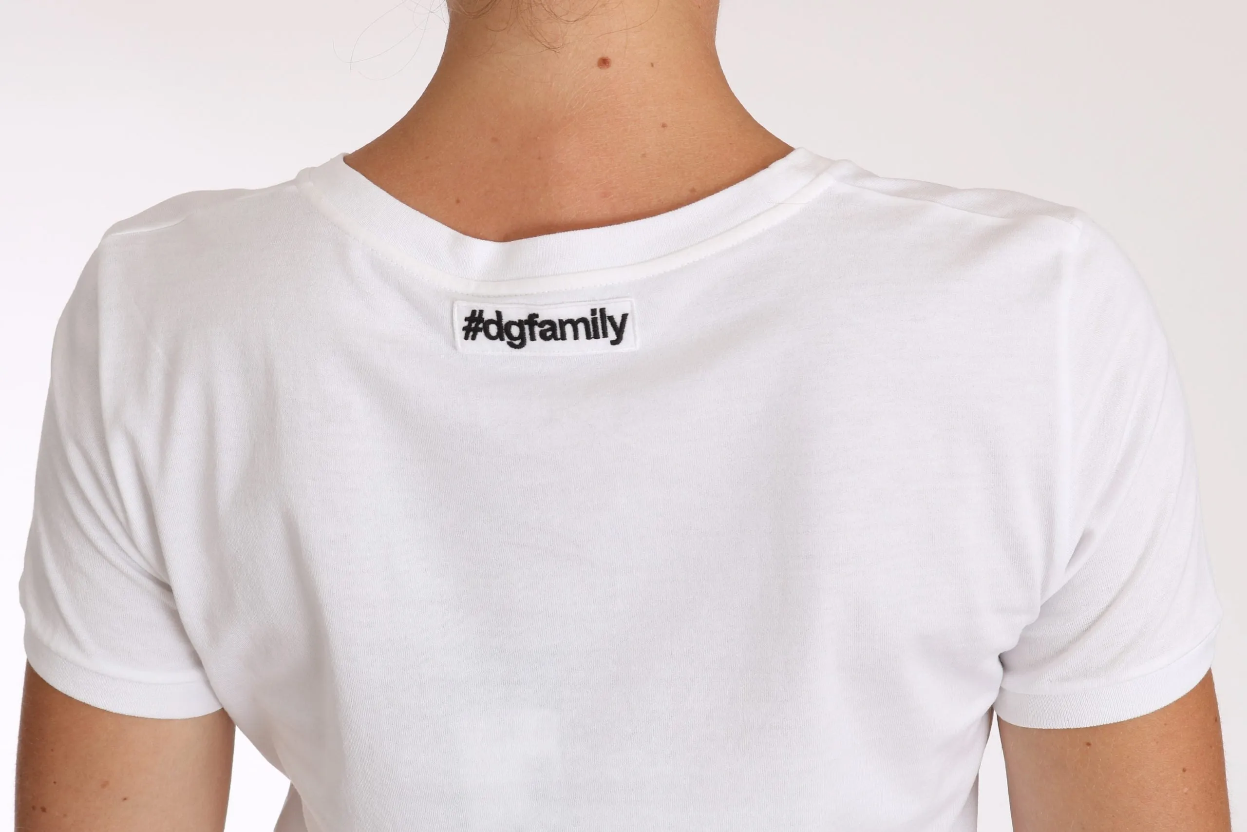 White Cotton #dgfamily T-shirt top