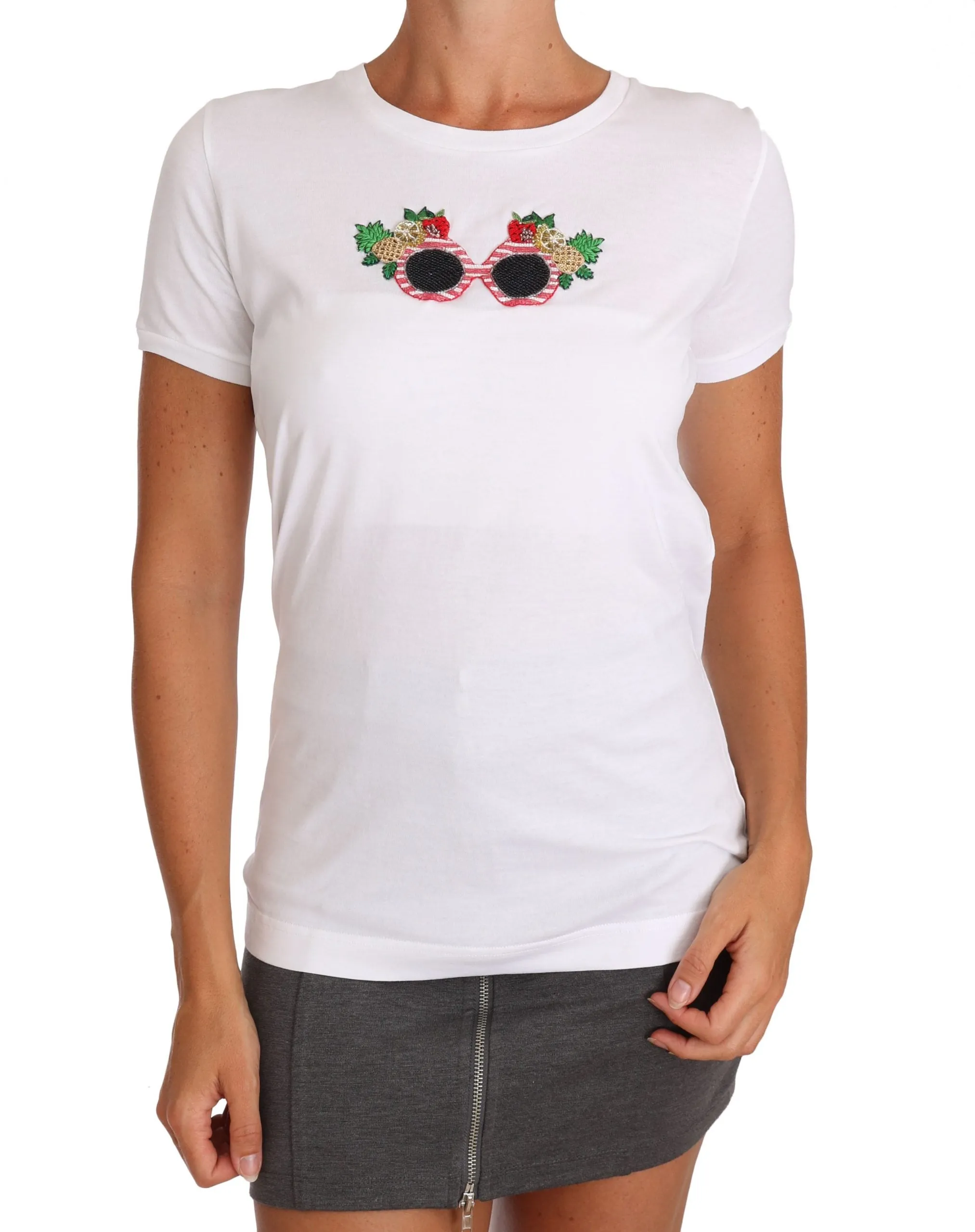 White Cotton #dgfamily T-shirt top