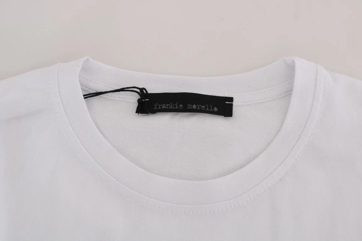 White Cotton RIDERS Crewneck T-Shirt