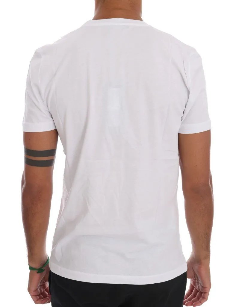 White Cotton RIDERS Crewneck T-Shirt