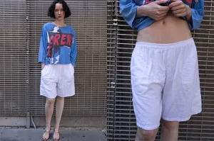 WHITE COTTON SHORTS