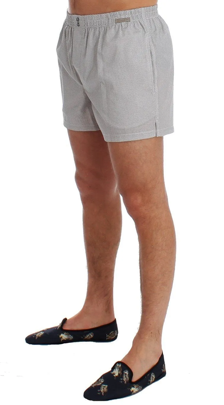 White Print Cotton Pajama Shorts