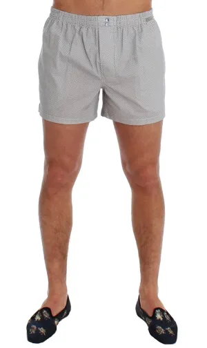 White Print Cotton Pajama Shorts