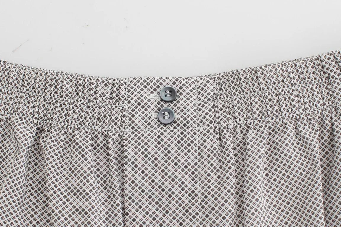 White Print Cotton Pajama Shorts