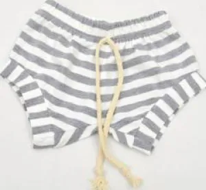 White/Gray Stripe Beach Bum Shorts
