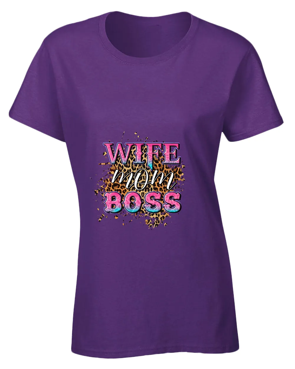 Wife Mom Boss t-shirt cheetah design