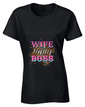 Wife Mom Boss t-shirt cheetah design