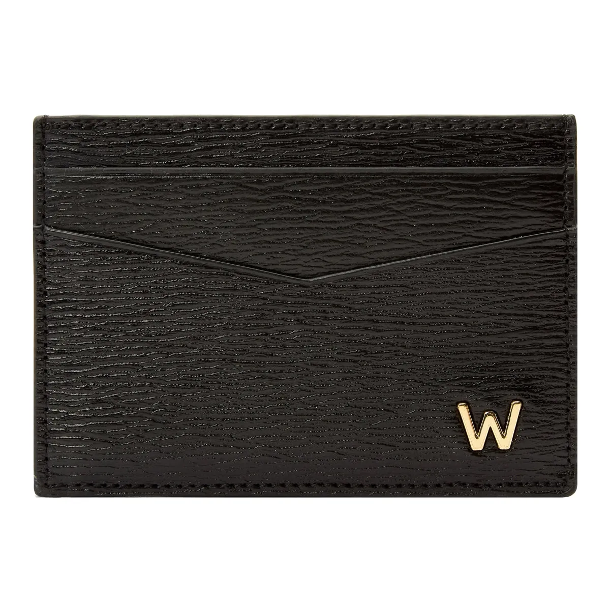 WOLF W Collection Leather Black Cardholder Case