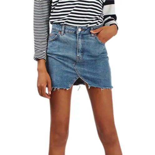 Women Casual Denim Skirt Washed A-lineskirt Jean Short Skirt