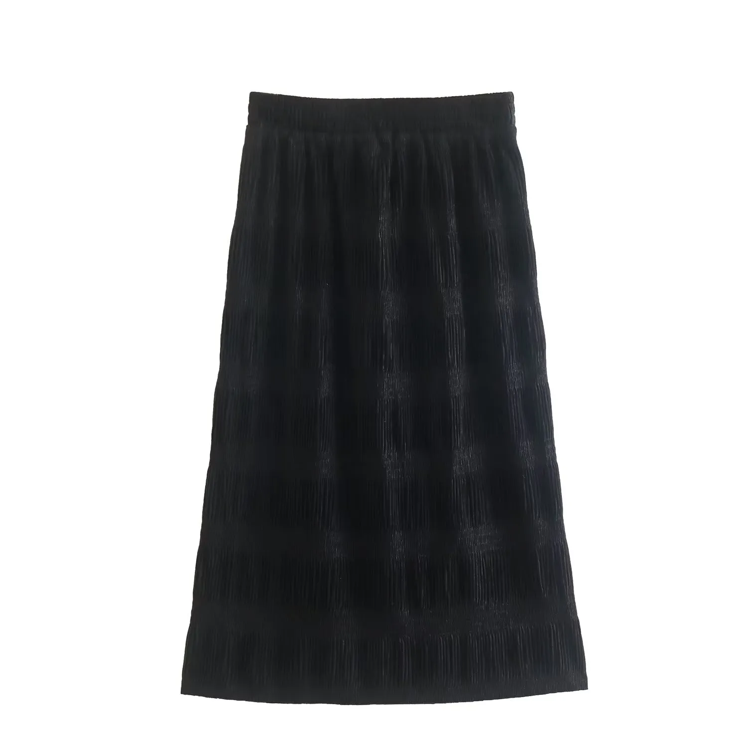Women Smocked Elastic High-Rise Midi Skirt