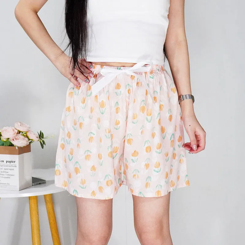 Women's Cotton Silk Shorts Plus Size Homewear Beach Pants