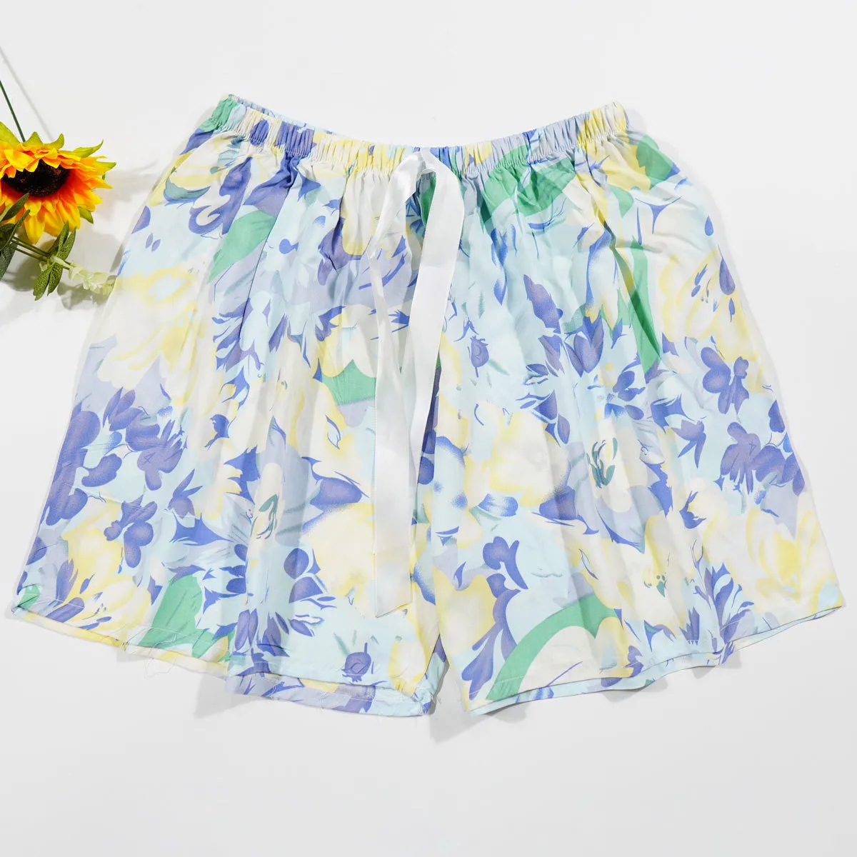 Women's Cotton Silk Shorts Plus Size Homewear Beach Pants