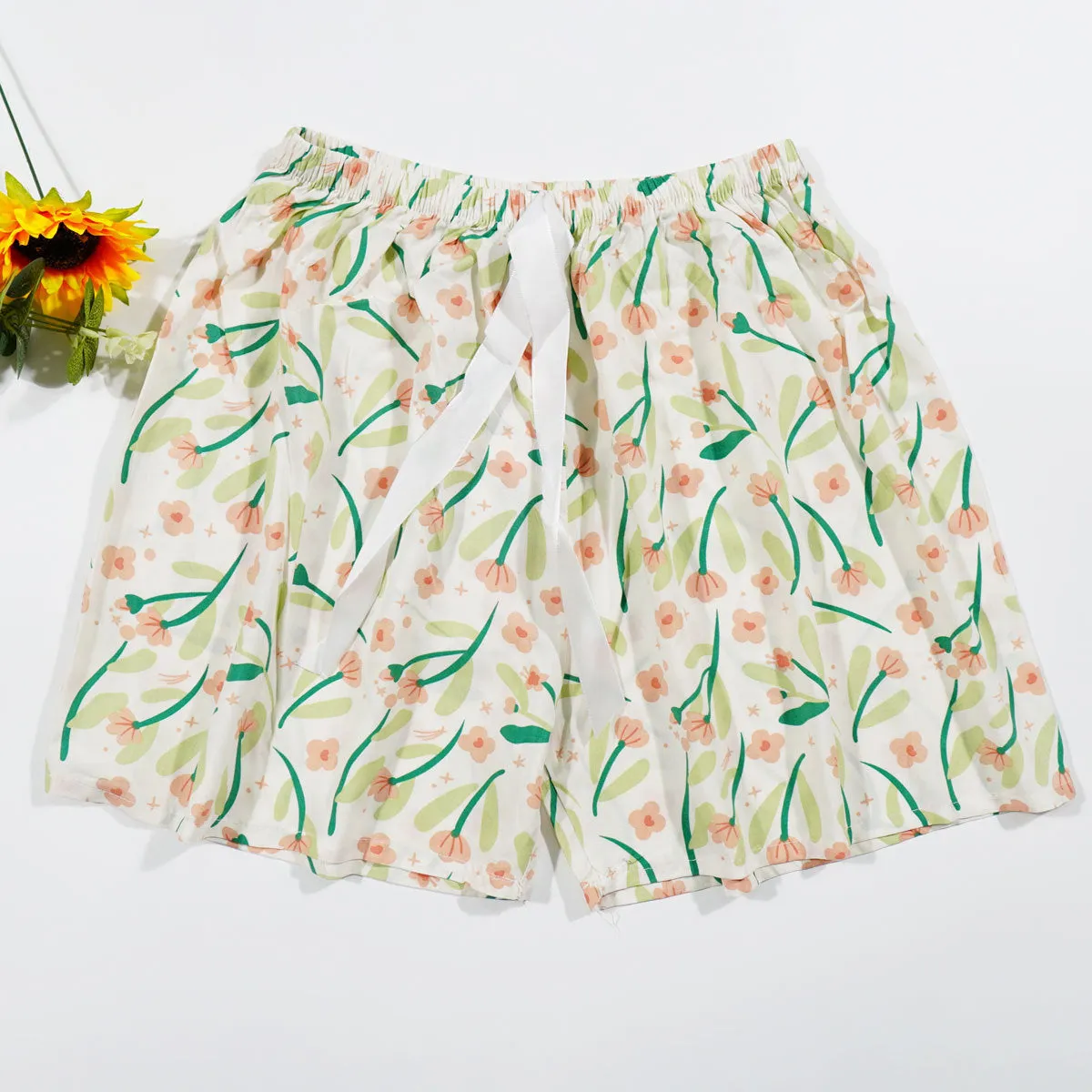 Women's Cotton Silk Shorts Plus Size Homewear Beach Pants