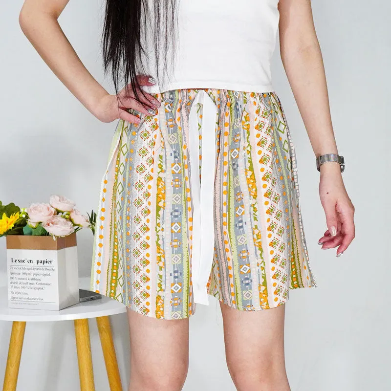Women's Cotton Silk Shorts Plus Size Homewear Beach Pants