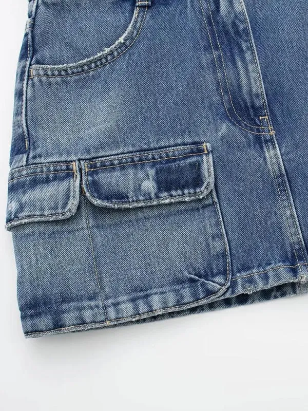 Women's Slim Fit Workwear Denim Skirt
