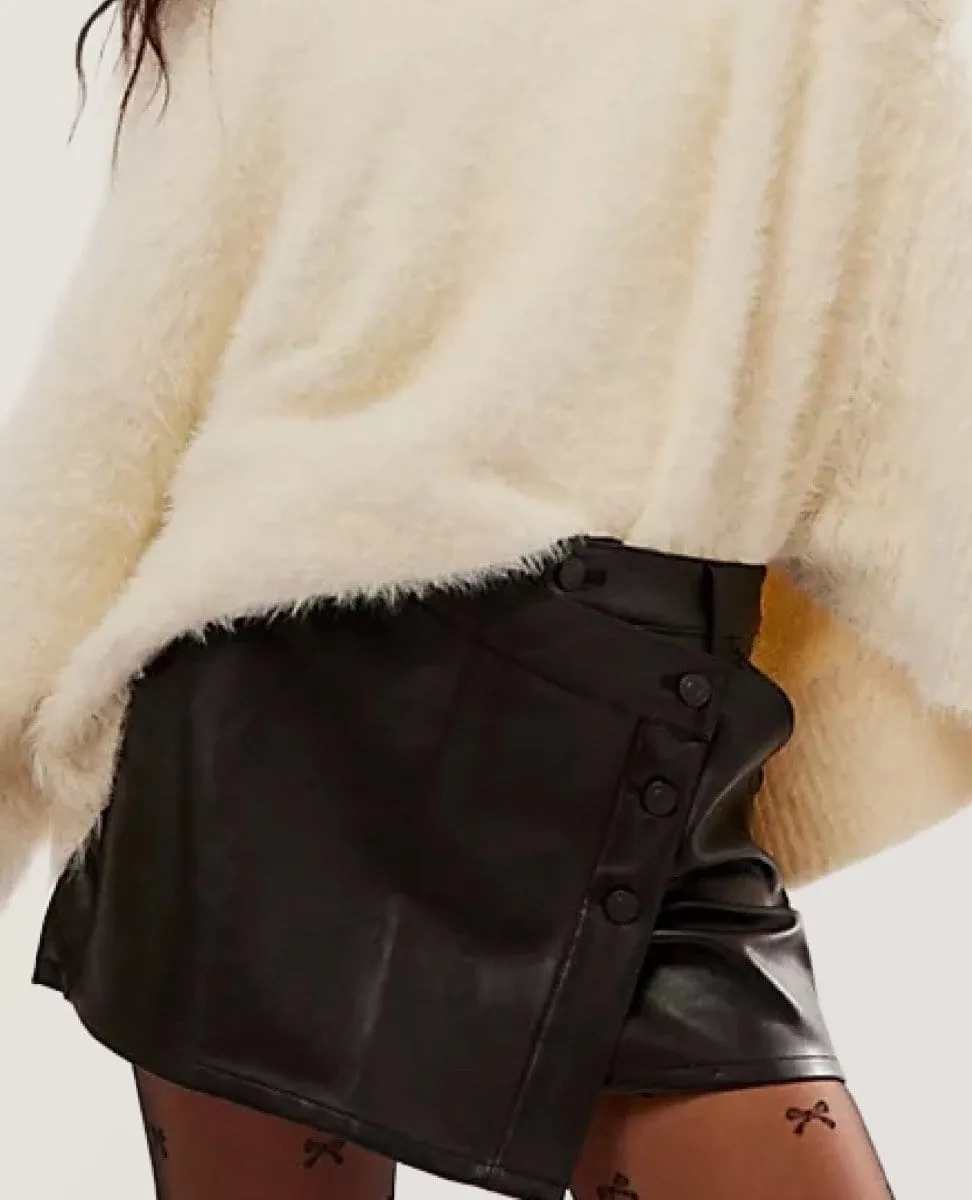 Wynne Vegan Mini Skirt Black