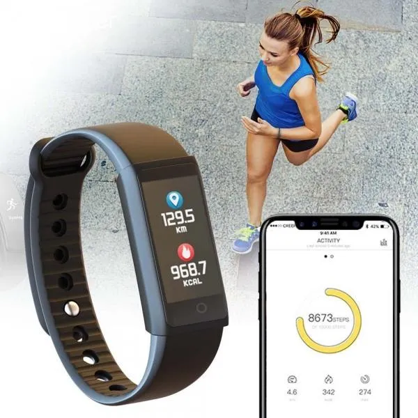 X6S Bluetooth Smart Bracelet Heart Rate Blood Pressure Monitor Wristband Black